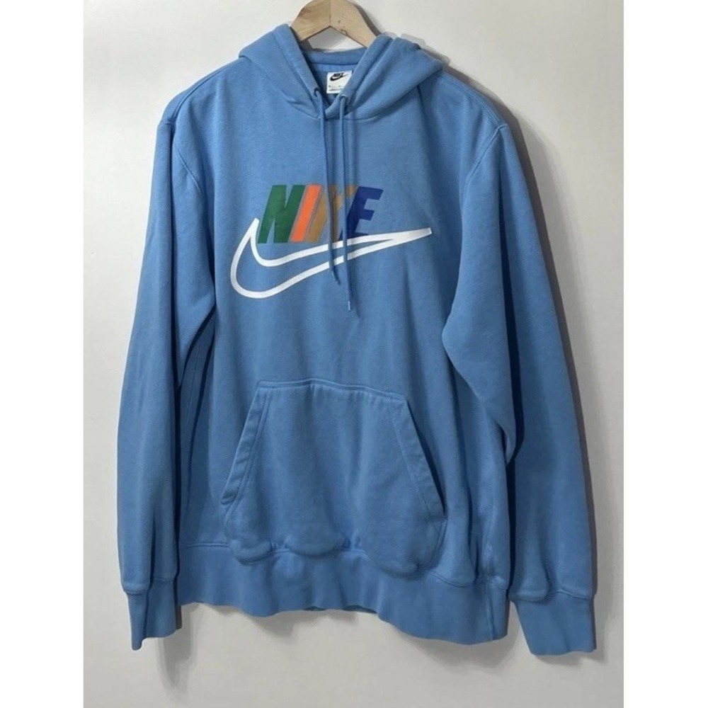 Mens RARE Nike Club Fleece Graphic‎ Futura Block Hoodie FZ0772-412 EC Sz Medium